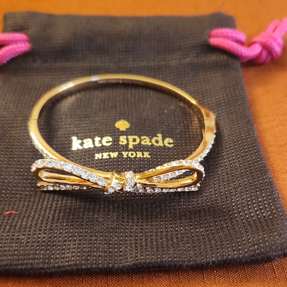 Kate Spade Gold Rhinestone Bow Bracelet
